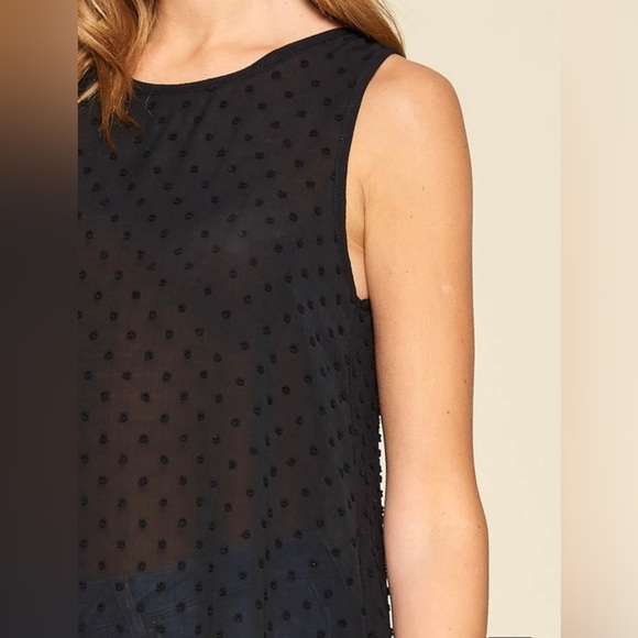 Round neck Swiss dot tank - Picture 4 of 9